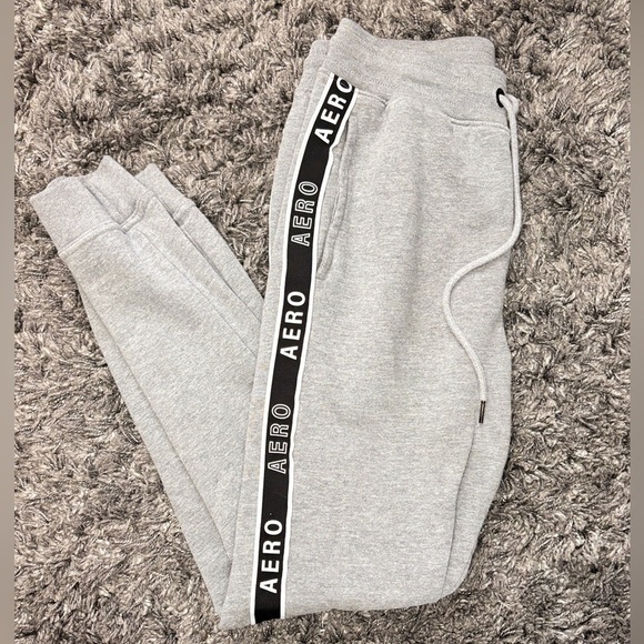 Aeropostale Jogger Men Size Extra Small Sweatpants Grey with Black - Picture 5 of 5
